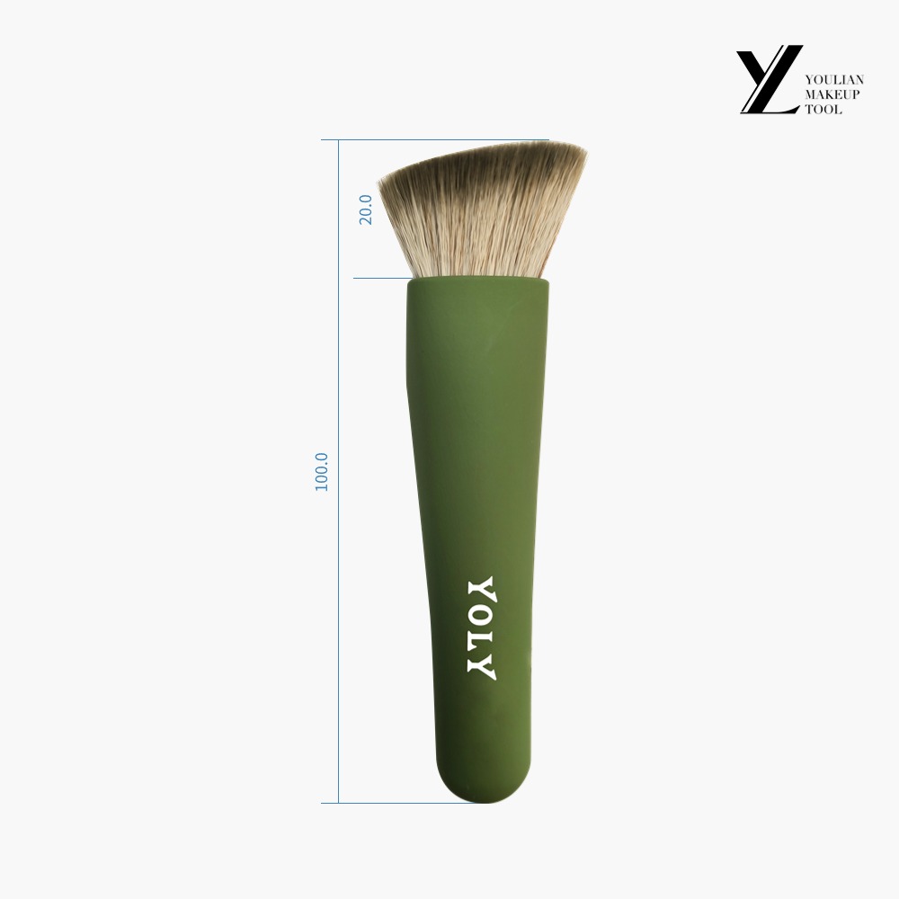 แปรงรองพื้นสามเหลี่ยมสีเขียวเข้ม